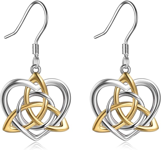 Celtics Earrings Sterling Silver Irish Celtic Knot Dangle Earrings Drop Earrings Jewellery Mothers Day Gifts for Women Girls Mother Daughter