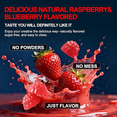 Miniatura 3 de Health4All Gomitas de monohidrato de creatina 5G para hombres y mujeres, suplemento de preentrenamiento para energía y apoyo al crecimiento muscular