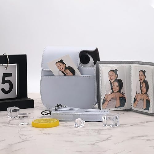 Miniatura 6 de Frankmate Funda protectora compatible con cámara de película instantánea Fujifilm Instax Mini 12 11 9 8 con bolsillo para accesorios y correa