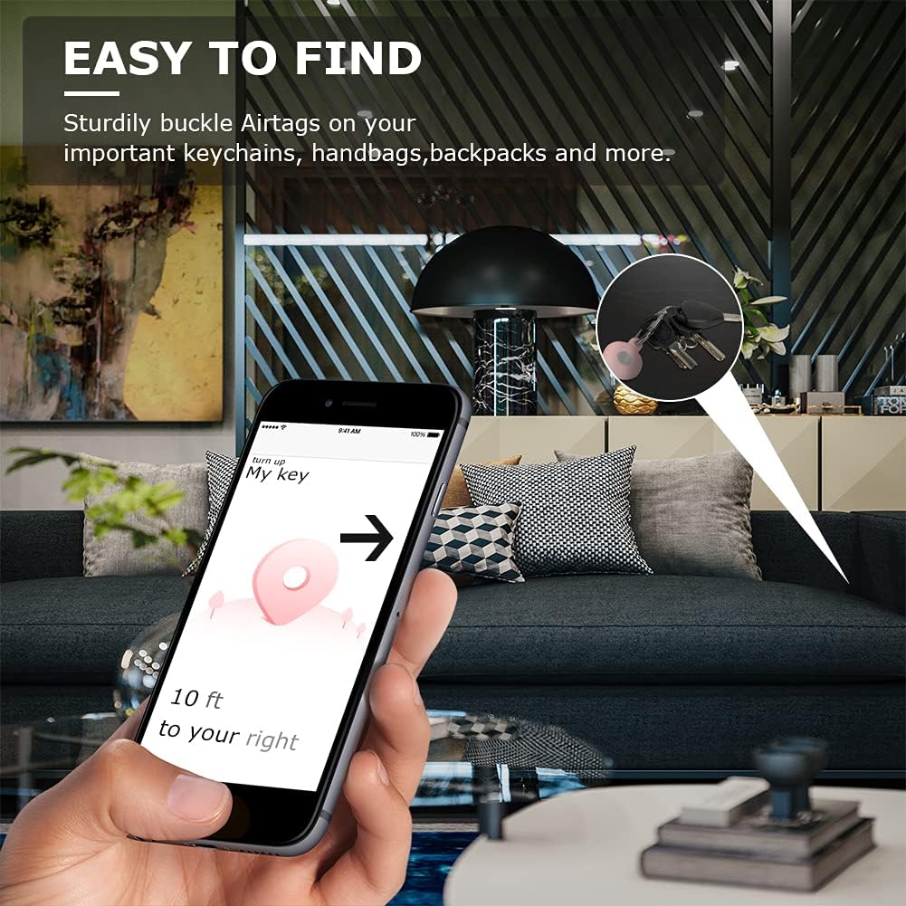 2 packs soft silicone cases for airtags airtags case keychain ring anti scratch lightweight protective case secure holder bluepink