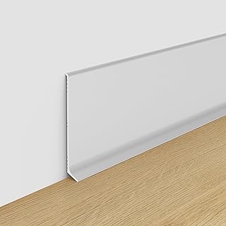 SUNWINGS 4-Pack Matte Silver Aluminum Baseboard Molding Trim, 7 Ft x 3.15 Inch Metal Skirting Board Wall Base Cove Base, Waterproof Skirting Trim for Wall & Floor Protection Home Decor, 28 Ft Total