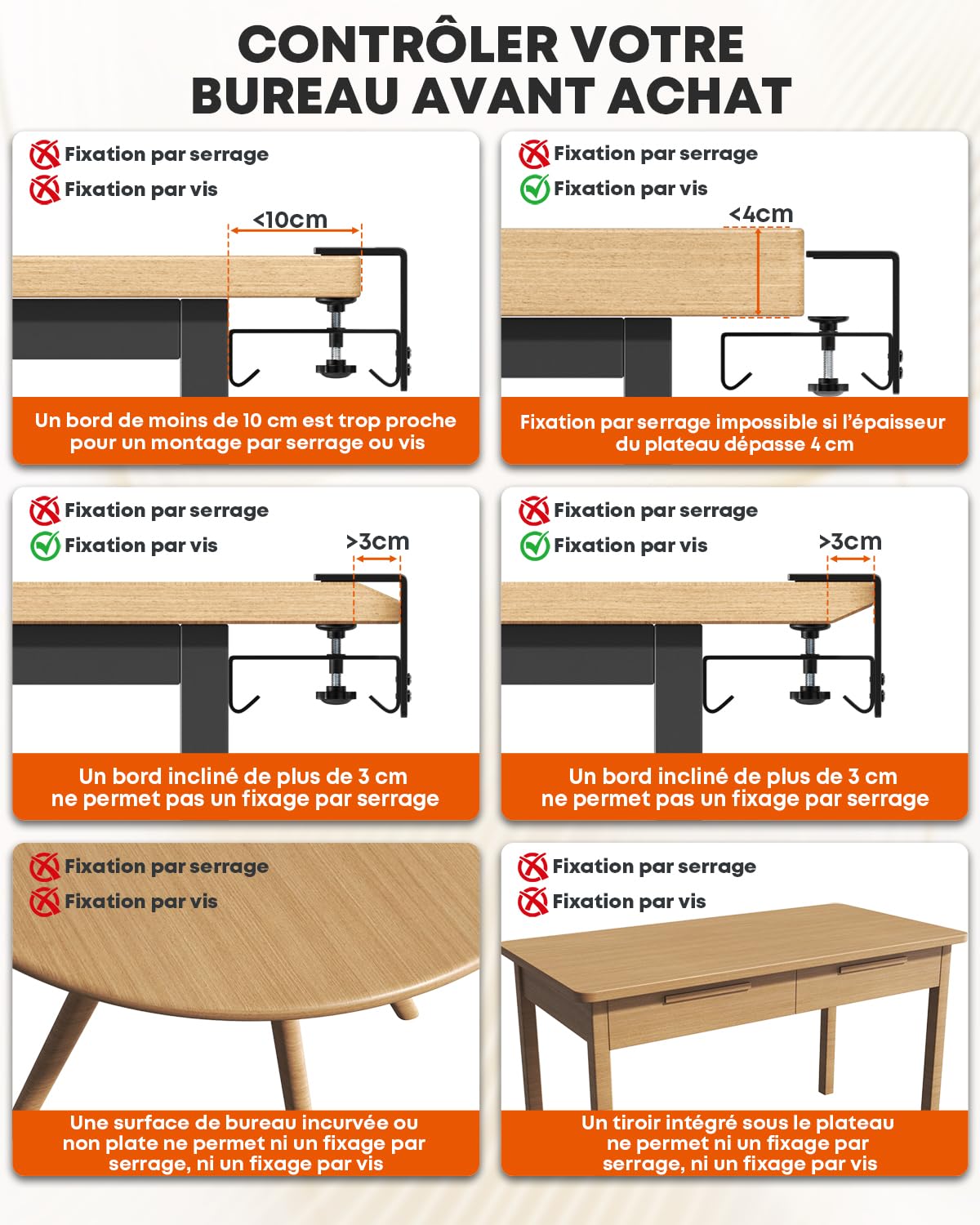 91cm Cable Management Bureau Sans Perçage pour bureau & maison, Noir