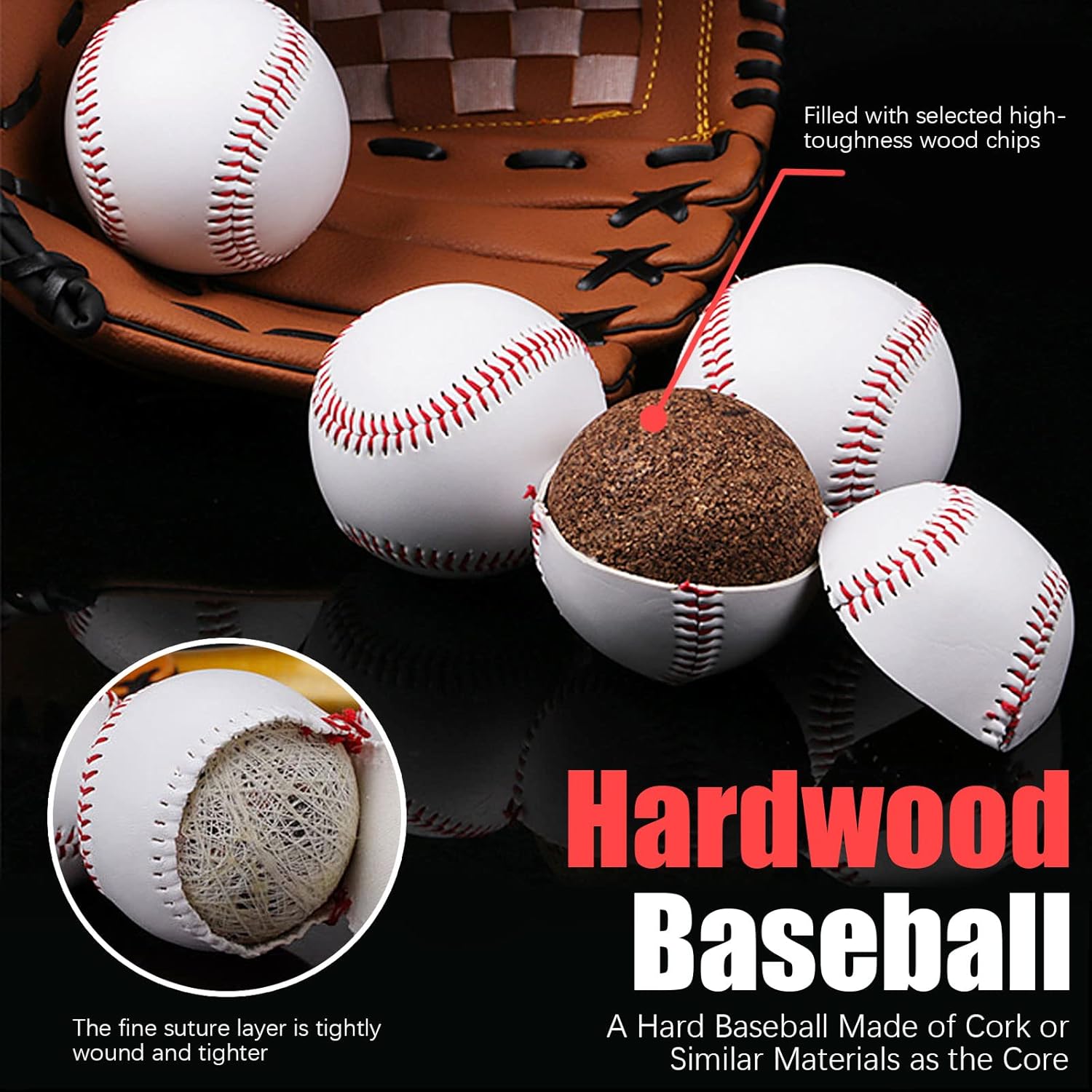 GKK Baseball 12 Pack Balls Training Baseballs 9 inch TeeBall Safety Baseballs for Youth/Adult Baseball Soft Toss, Batting, Fielding, Hitting, Pitching, Practice(One Dozen)