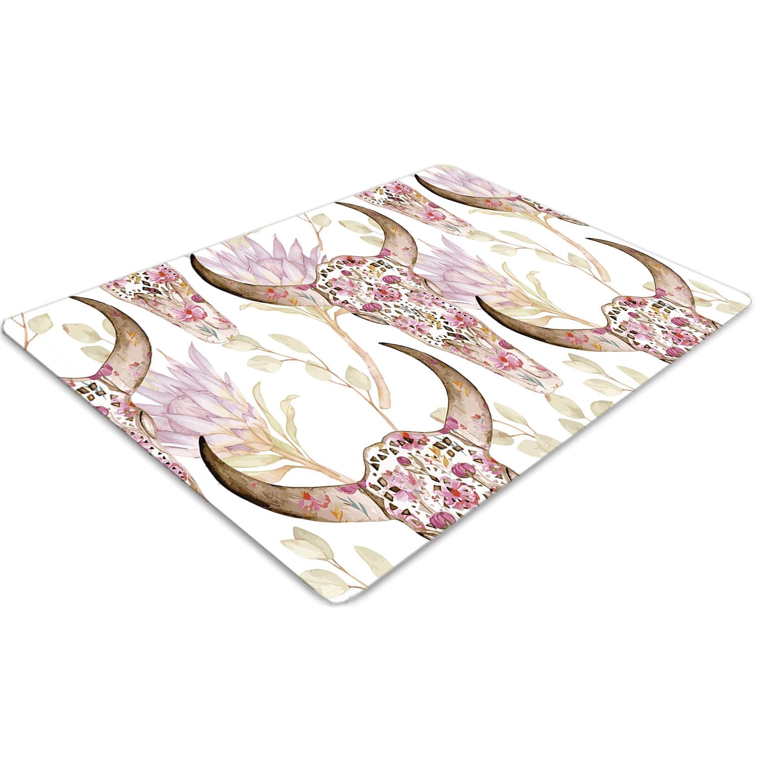 Tapis pour protection sol 100x70 cm antidérapant en PVC rectangulaire crâne