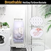Vista 6 de Bolsas de lavandería plegables de malla transpirable para colgar, secado rápido, portátil, ahorro de espacio, cesta de lavandería para dormitorio