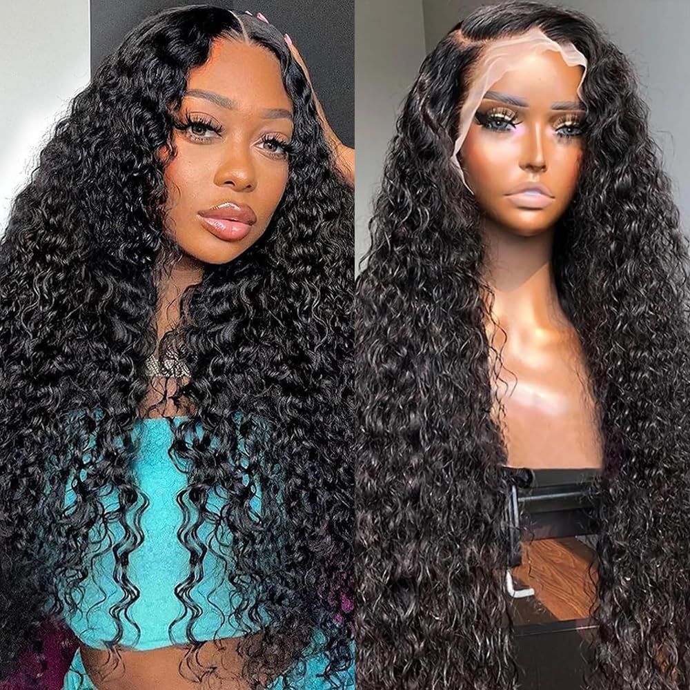 QTHAIR 18A 13x6 Water Wave Lace Front Wigs Human Hair 28" 13x6 Curly Wigs 180% Density Wet and Wavy Wig Pre Plucked 13x6 Hd Lace Front Wigs Human Hair