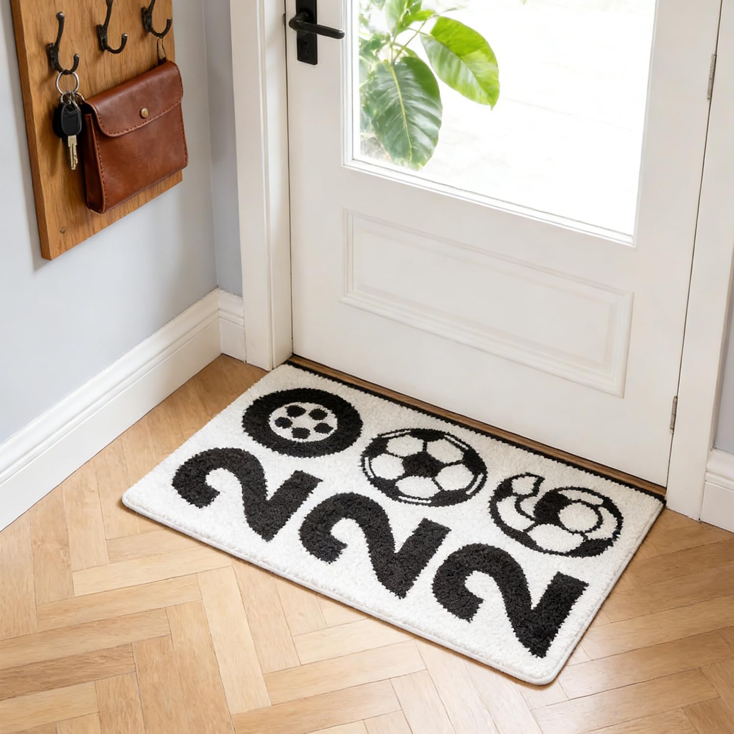Soccer Bath Mat for Bathroom, 23.6"x35.4" Soccer Bathroom Rug Non-Slip Soft 2026 Door Mat Washable Absorbent Bathtub Plush Microfiber Decor Shower Rugs