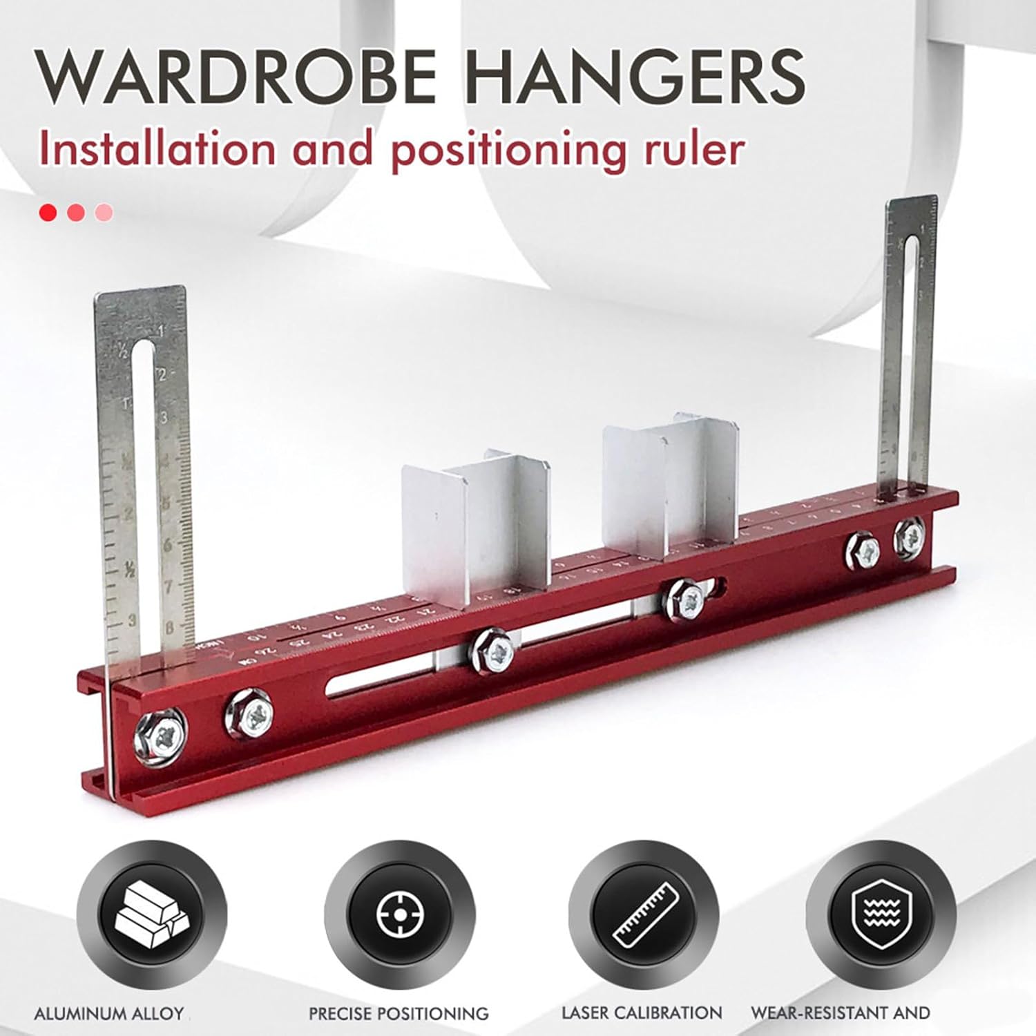 Precise Layout Cabinet Hardware Jigs For Closet Rod Installation With Adjustable Ranges For Various Wardrobe Size