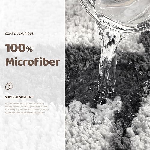 Miniatura 4 de Molesun Alfombra de baño de microfibra absorbente con diseño de animales bonitos, antideslizante, suave, felpudo, para suelo de baño, bañera y