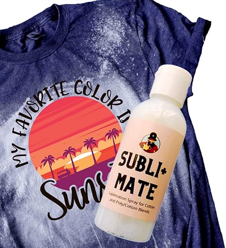 Miniatura 3 de Subli+ Mate Spray de sublimación para algodón y poliéster, concentrado de 3 onzas que hace 16 onzas de colores más brillantes y vibrantes. Sin