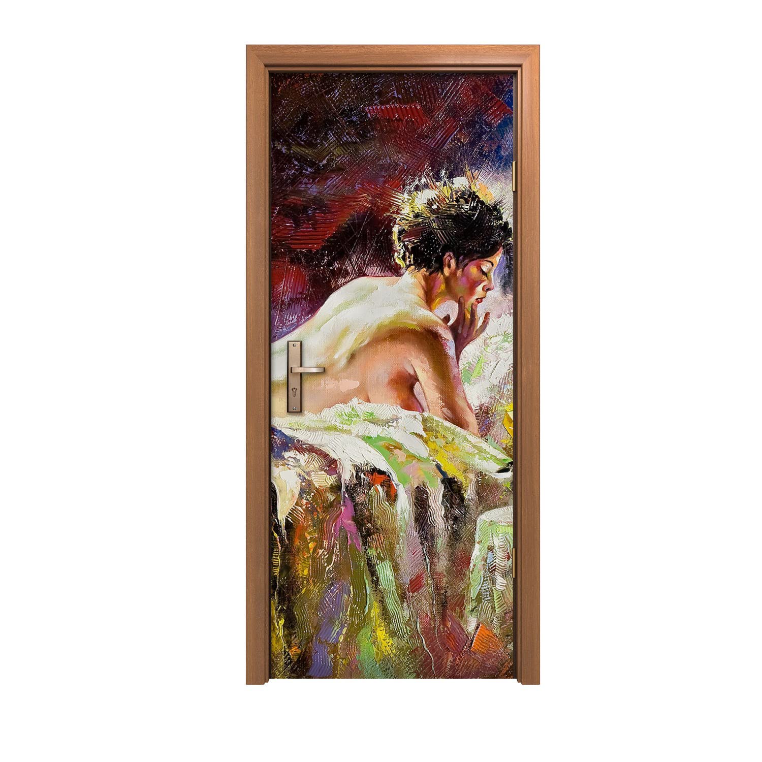 Autocollant de porte 90x200cm pour masquer les defauts de vos portes