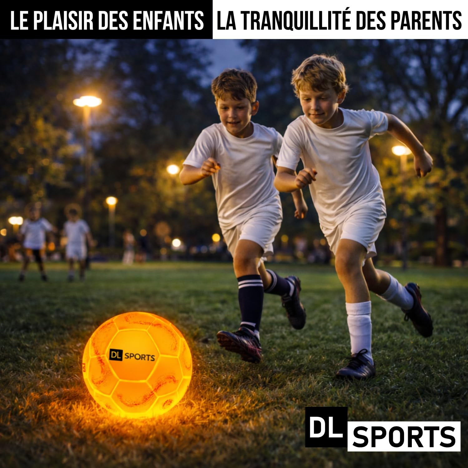Ballon de Foot Lumineux LED Rechargeable – Ballon Foot Enfant Extérieur Reflechissant – S’Allume la Nuit en Fluorescent – Idée Cadeau Football Enfant – Jeu Sécurisé Jour & Nuit