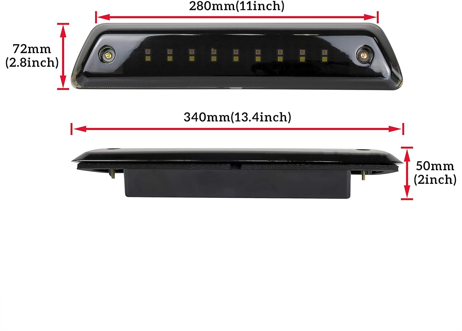 KEWISAUTO LED 3rd Third Brake Light for F150 09-14, Black LED 3rd Rear Brake Stop Tail Light with Smoked Lens for Ford F-150 2009-2014 Accessories (1PCS)