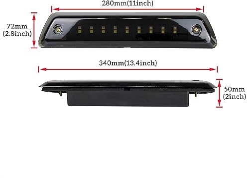 Miniatura 7 de KEWISAUTO Tercera luz de freno LED para F150 09-14, luz trasera de freno LED negra con lente ahumada para accesorios Ford F-150 2009-2014 (1 unidad)