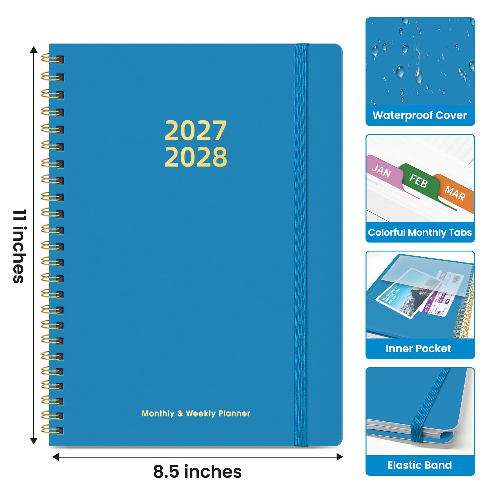Taja Planificateur de janvier 2027 à juin 2028, 18 mois, mensuel et