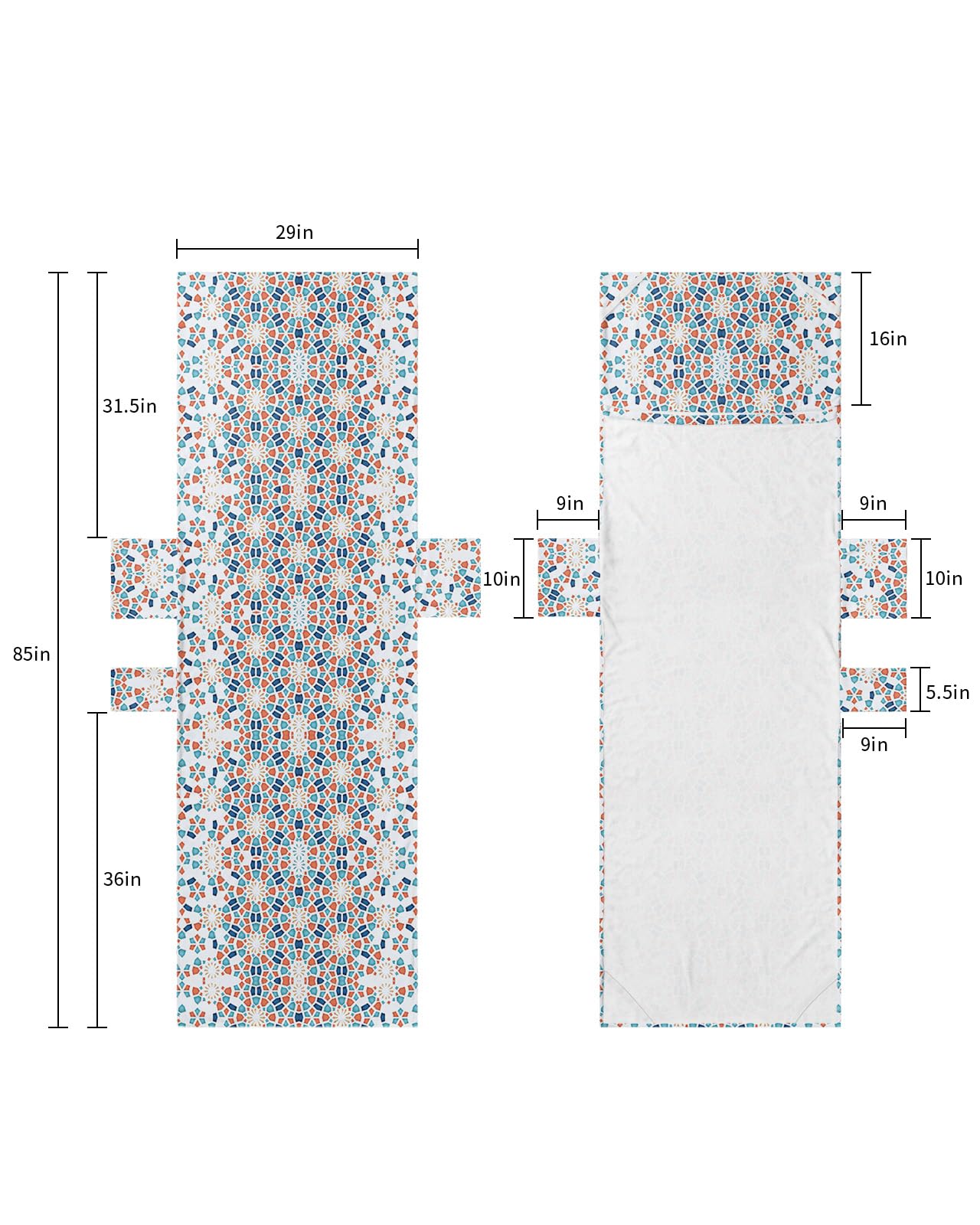 Geometric, Beach Lounge Chair Towel Cover, Soft Chaise Lounge Towel with Side Pockets Patio Pool Chairs Cover for Beach/Pool Sunbathing 29x85 Traditional Chinese Tile Abstract Minimalist Circle