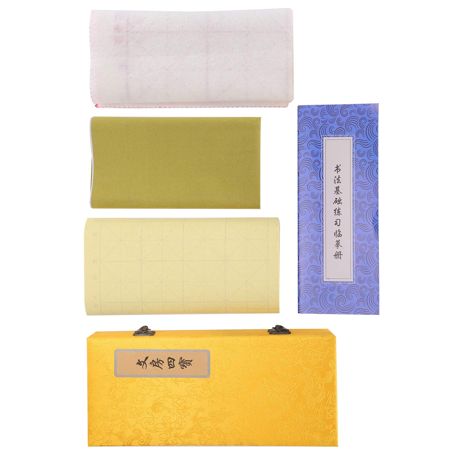 Set di pennelli per calligrafia per principianti, setole morbide, uso versatile, carta di bambù, materiali durevoli, tampone di inchiostro con colori vivaci