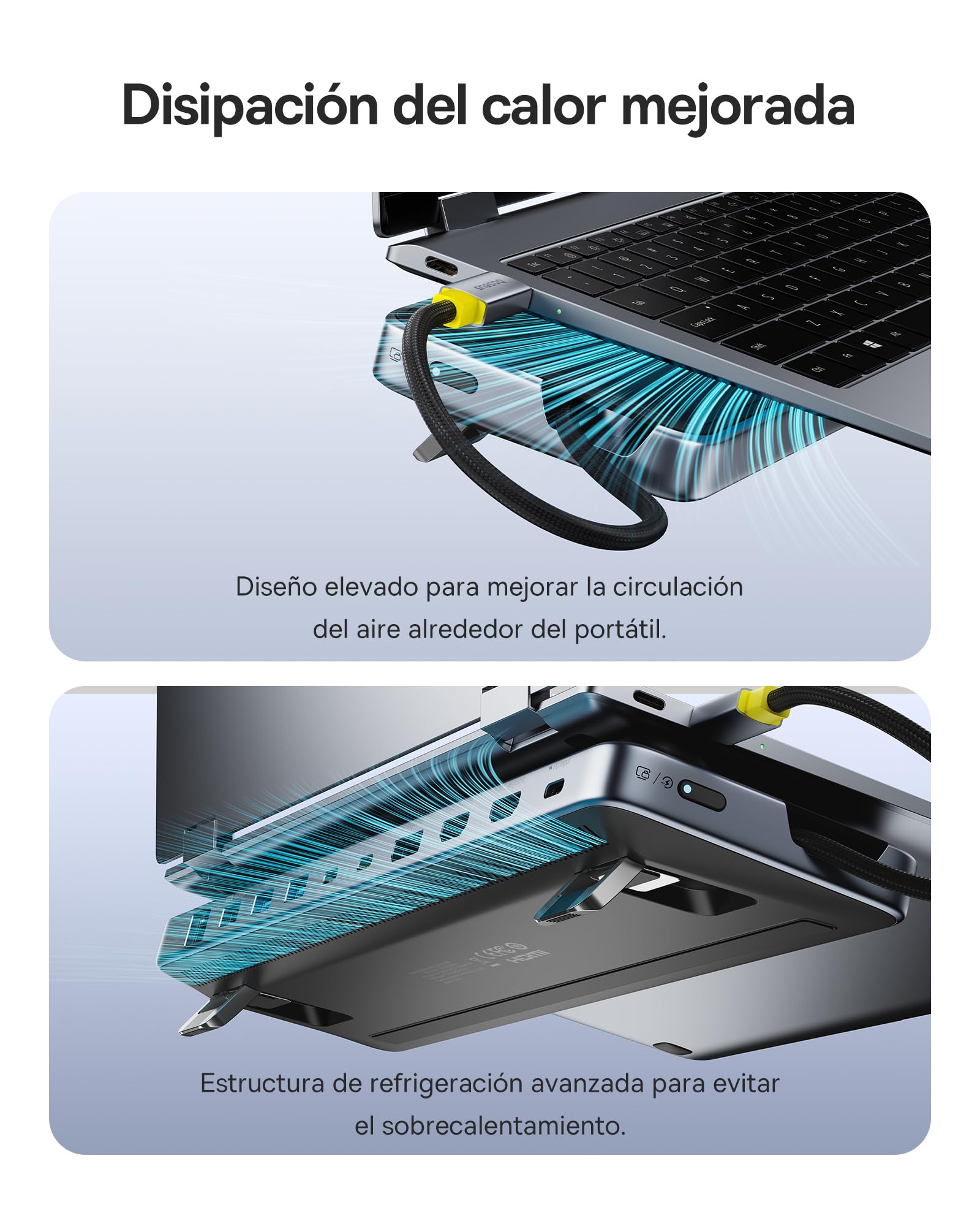 Baseus Docking Station para Portátil, 12 en 1 HUB, Triple Pantalla 4K, HDMI/DP, USB A/C 10Gbps, PD 100W, Ethernet, TF/SD, Estación de Acoplamiento con Soporte para Windows/DELL/HP/Lenovo/Mac