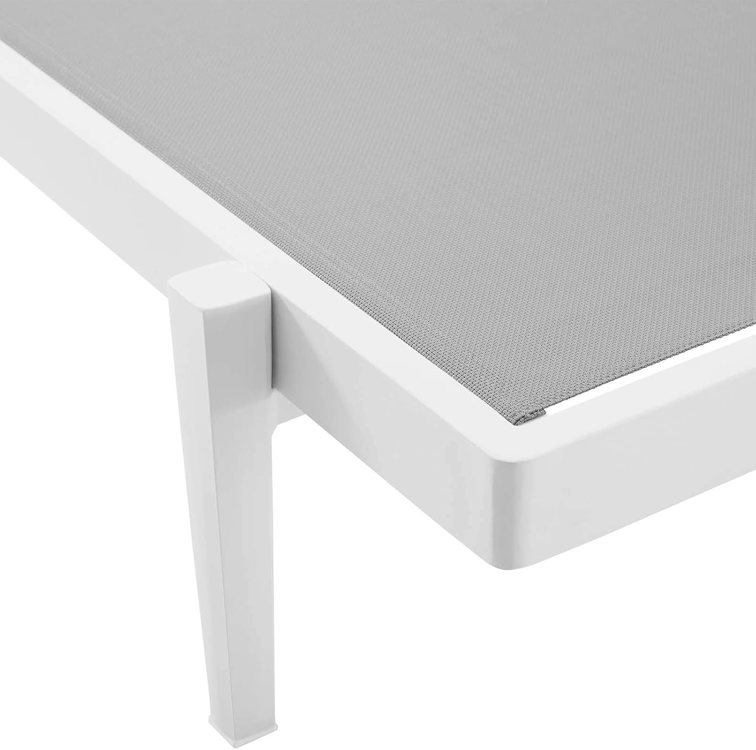 Modway Charleston Outdoor Patio Aluminum Metal Chaise Lounge Chair in White Gray