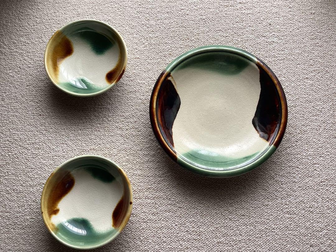 瀬戸 本業窯 陶器皿セット（大皿1、小皿2） 瀬戸本業窯 大皿 直径29.5