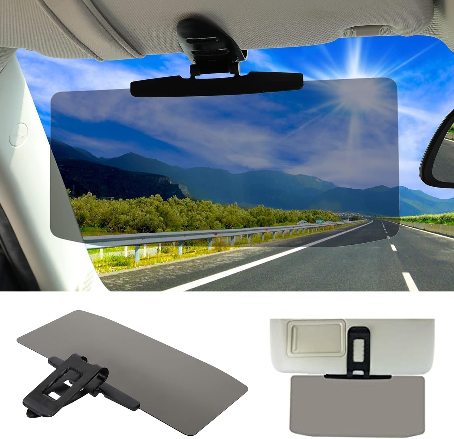 R-timer 1 Piece Car Sun Visor Extension for BMW X3 E83 F25 G01 2003-2022, Anti-Glare Polarised Shield UV Protection Driving Comfort