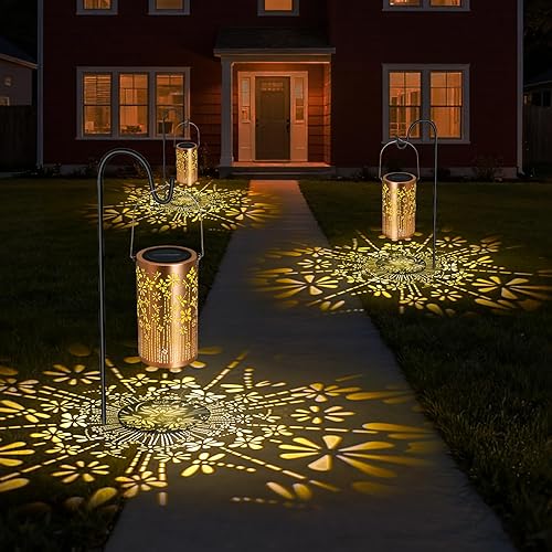 Miniatura 8 de Linterna solar para exteriores, impermeable, decoración de jardín, regalos de cumpleaños de Navidad para mujeres, mamá, abuela, jardín, patio,