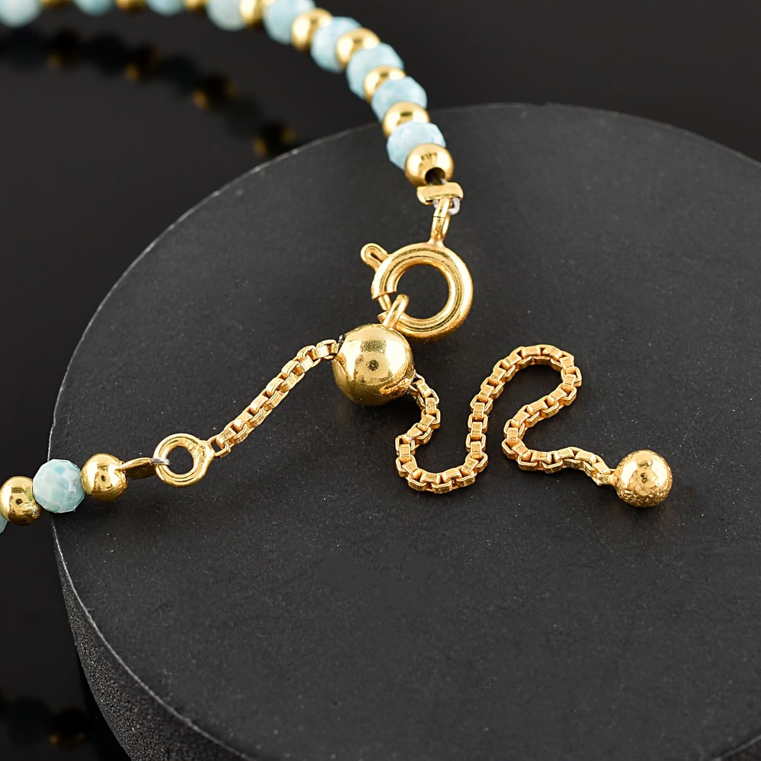 InfinityGemsArt Bracelets For Women Birthstone Jewelry Micro Beads Beaded Stone Bolo Single Slider Crystals Gemstones 14K Gold Plated Adjustable Chain, best Gifts For Her. - Image 5