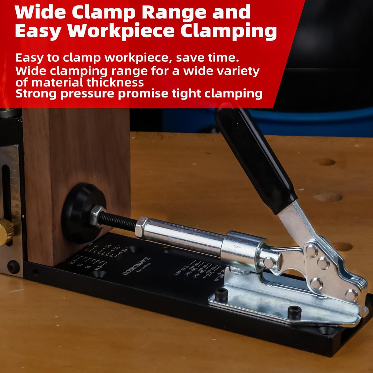 All Metal Pocket Hole Jig Kit with Quick Clamp and Dust Collection Easy Use 3 Holes Pocket Hole Screw Jig System 3/8 Inch Accurate Adjustable Drill Guide with Accessories Woodworking Tool - Image 5