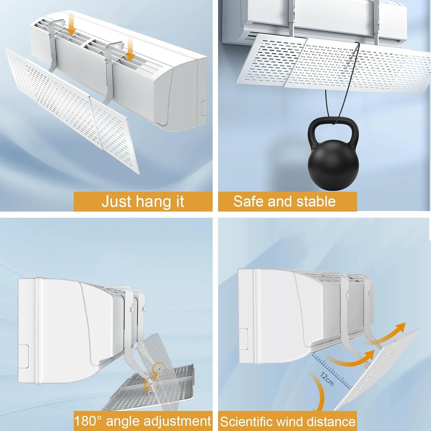 アシスト・ルーバー AL-03C80W-HB 引掛式｜エアコンの風よけ風向調整板で空調効率化｜12個セット | IDCダイレクトショップ エアコン 風除け、エアコン風よけカバー、エアベントディフレクター、ポータブルエアコンディフレクター、壁ベント中空防水用格納式エアディ