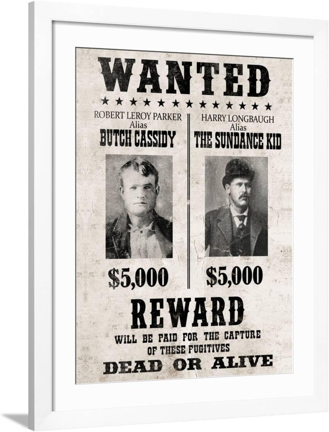 ART.COM Wall Art Print Butch Cassidy and The Sundance Kid Wanted, 24" x 32"