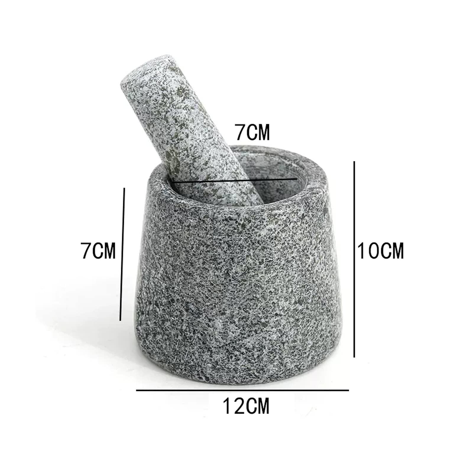 Praktisch Marmor-Mörser- und Stößel-Set, schöner Granit, 4,7 Zoll, Mühle for Gewürze Samen, Mahlen, Zerkleinern von Gewürzen, Nüssen, for Guacamole, Knoblauchsauce, grau