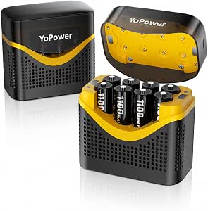 Rechargeable AAA Batteries with Charger 8-Pack 1100mAh