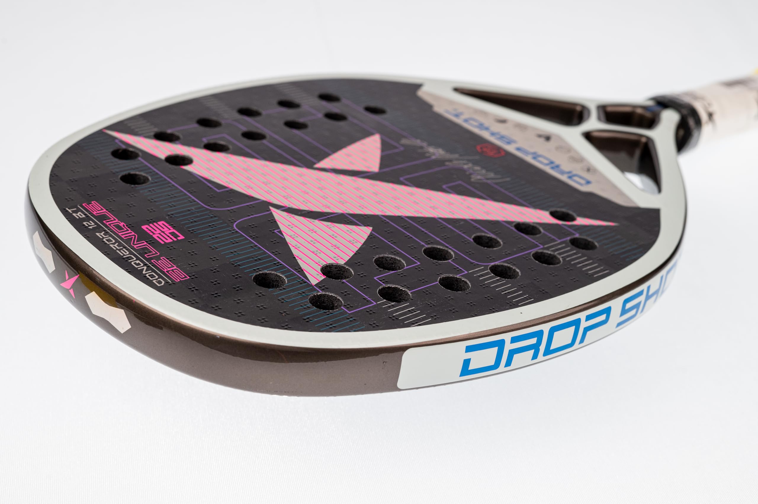 Drop Shot Conqueror 12 by Nicole Nobile 2024 – Beach Tennis Racket with EVA Memory Foam Core Tennis Racket – Professional Beach Tennis, Black