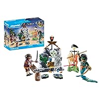 PLAYMOBIL Pirates 71420 Nascondiglio del Tesoro Pirata, alla Ricerca del Teschio di Cristallo