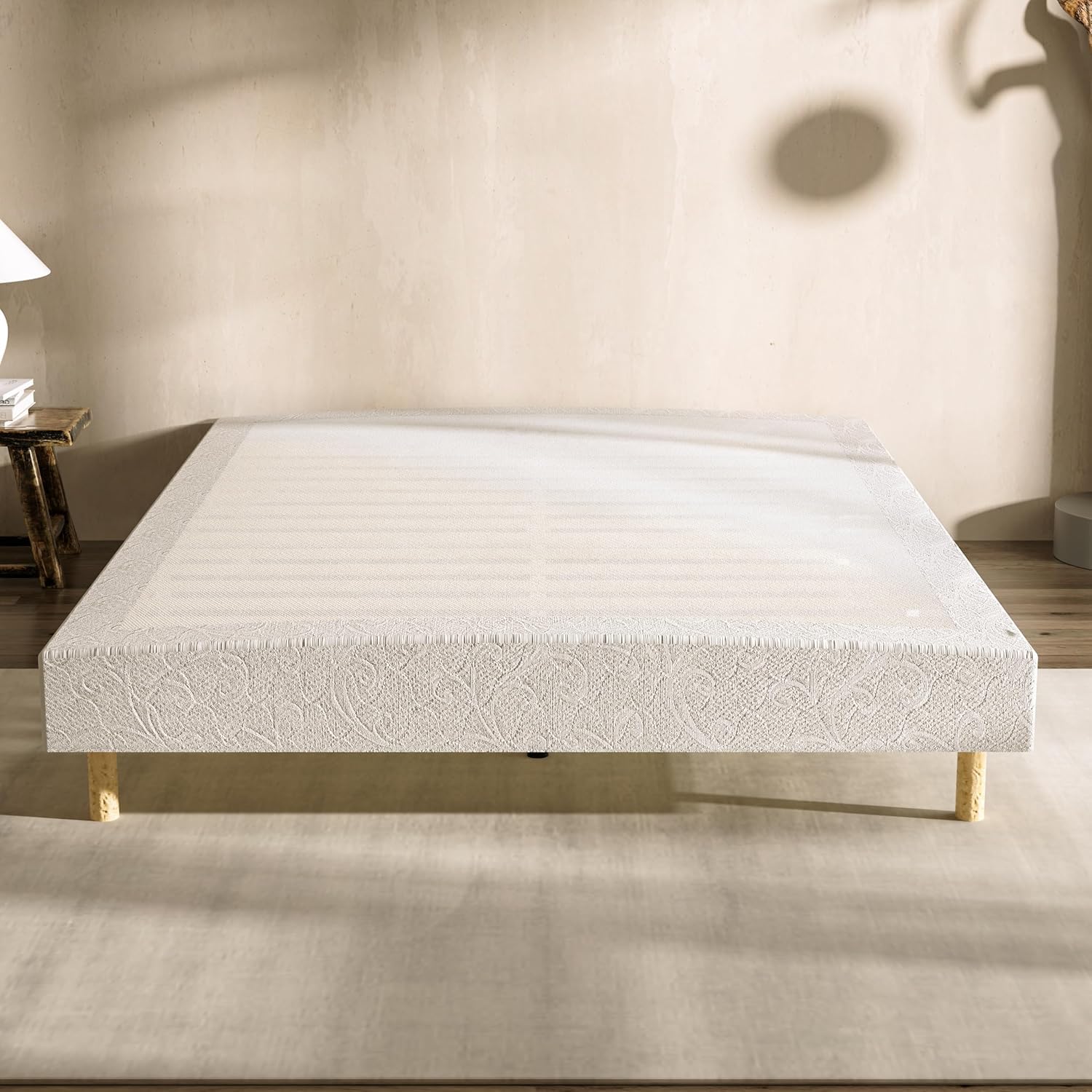 DEWINNER Matelas Ressorts ensachés et sommier 160x200 Ensemble | Matelas à mémoire de Forme et Ressorts+Sommiers à Lattes avec 9 Pieds pour Adulte | 2x14 Lattes (160x200x20 cm)