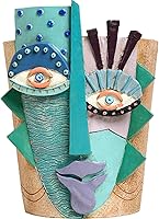 BJVF Picasso Abstract Face Flower Pot - Handcrafted Resin Planter with Drainage Holes for Succulents, Herbs & Artistic Home Decor (Small, 15cm)