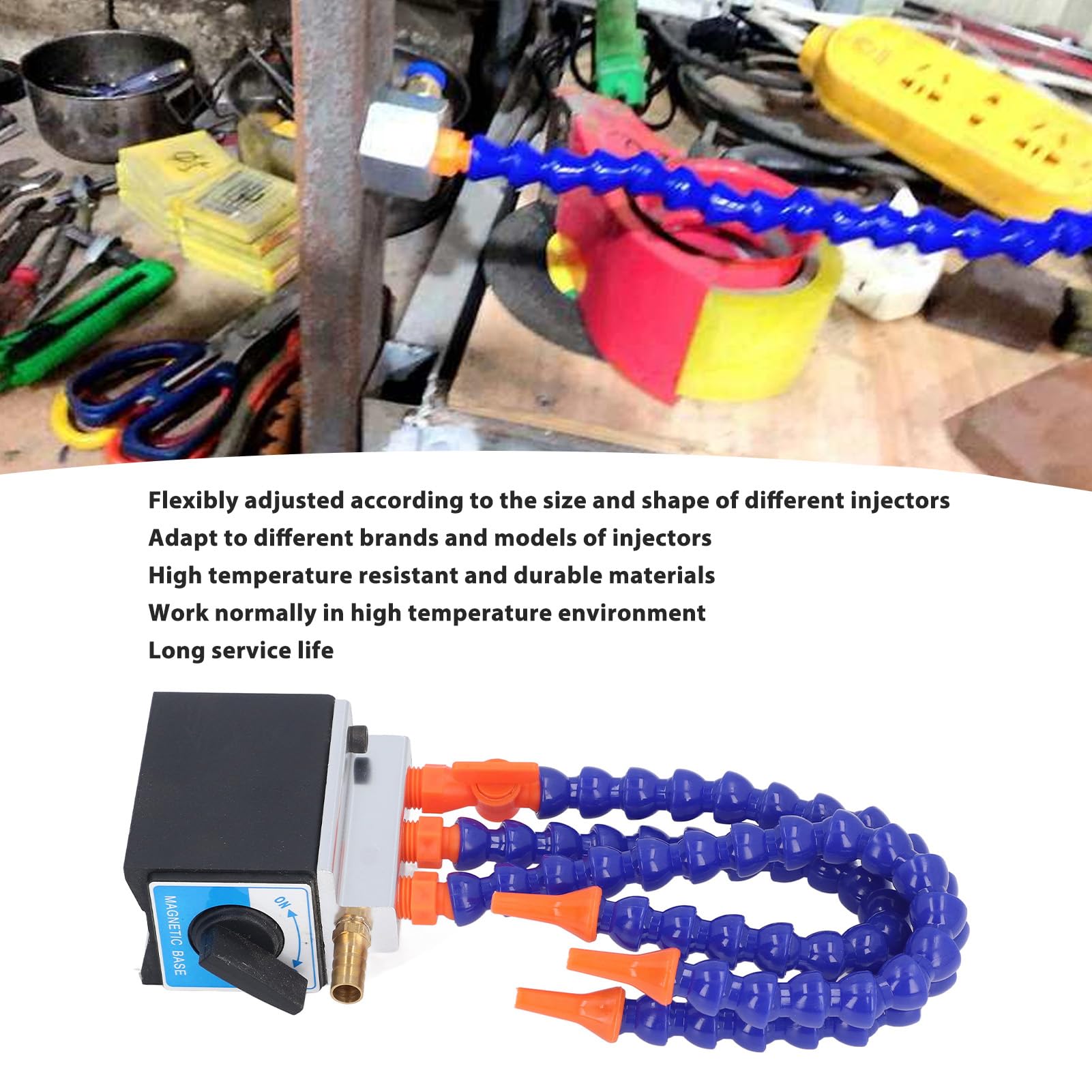 Machine Cooling Sprayer Magnetic Base, Low Wear Adjustable Mist Coolant Lubrication Spray System for Mechanical Processing