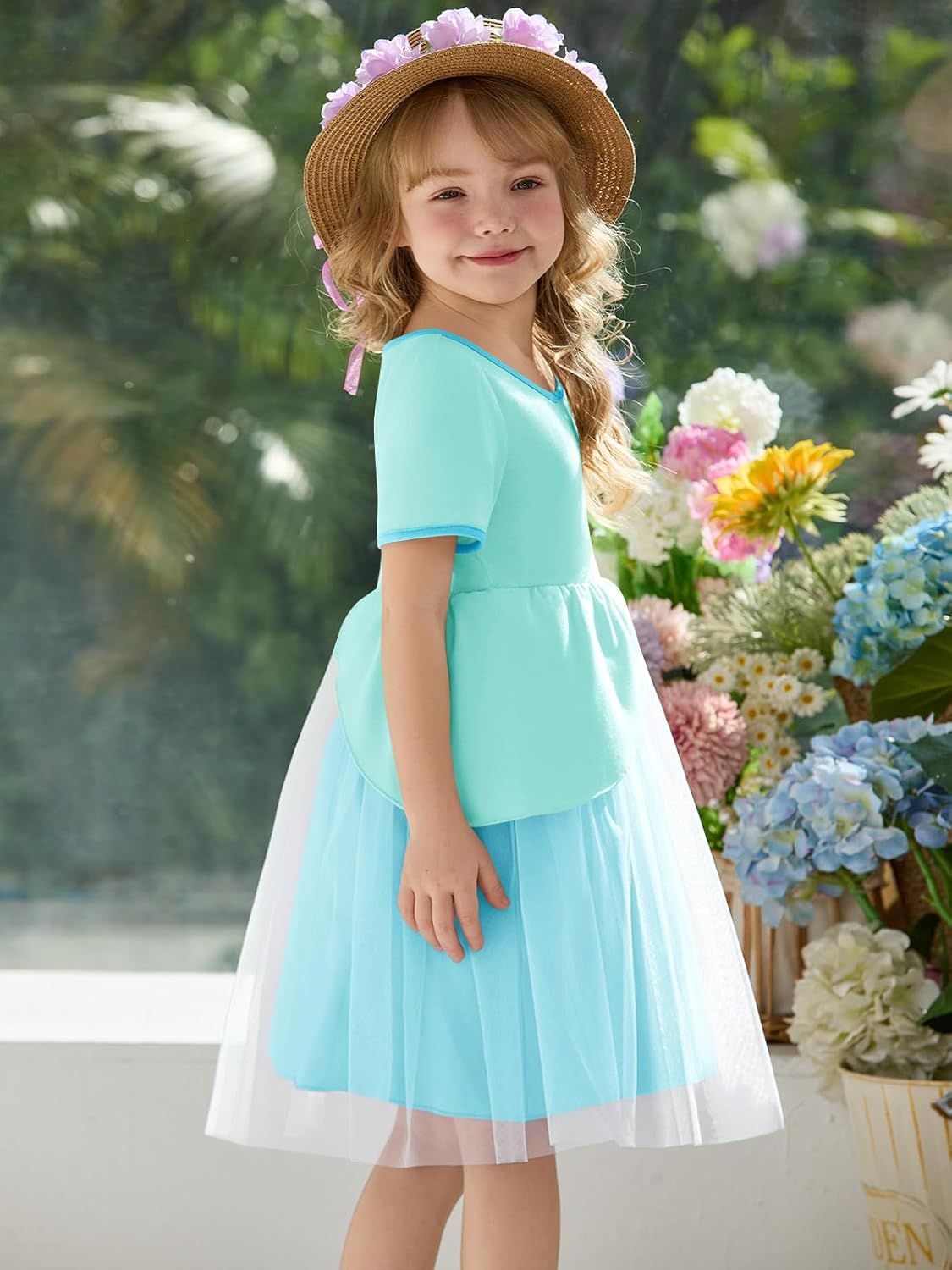 Haloumoning Toddler Baby Girl Tutu Dress Little Kids Cute Short Sleeve Ruffle Party Dresses 9M-8Y - Image 3