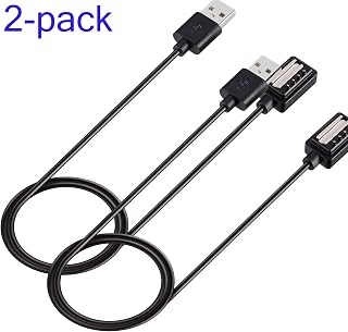 RuenTech - Cable de Carga compatible con suunto Spartan/compatible con suunto 9/ compatible con suunto EON Core, Smart Watch, 100 cm / 3,3 Pulgadas, Color Negro, Color 2 pcs