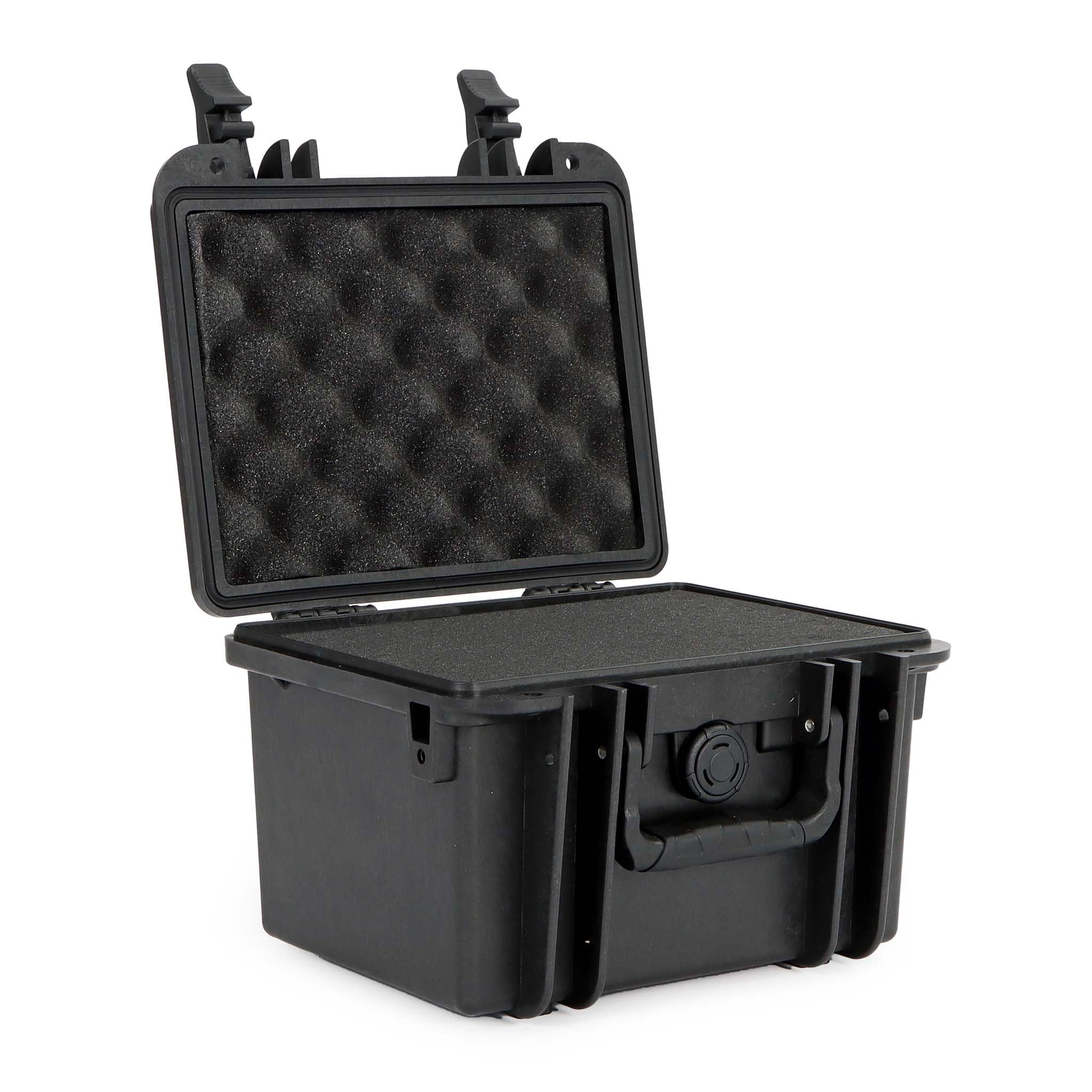 Wiltec Mallette de transport universelle robuste – 25 x 21,​8 x 16,​6 cm – en PP et Fibre de verre – avec Mousse cube personnalisable – Valise de protection pour équipements fragiles et délicats – IP67