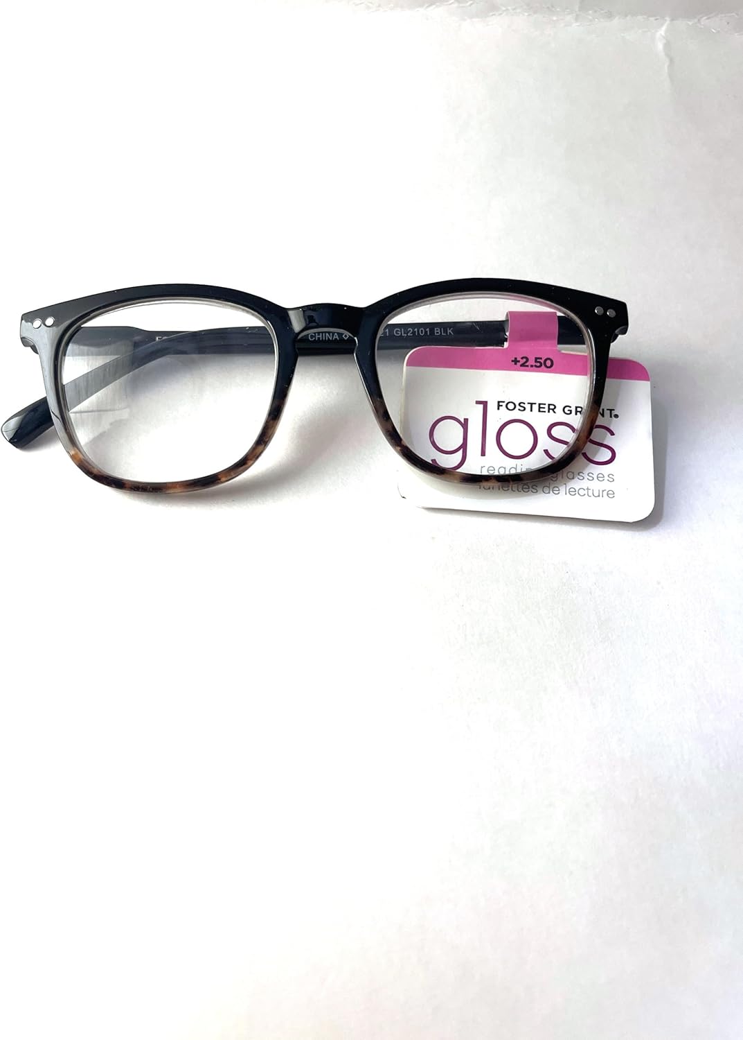 Foster Grant Gloss GL2101 Reading Glasses. Black Havana +2.50
