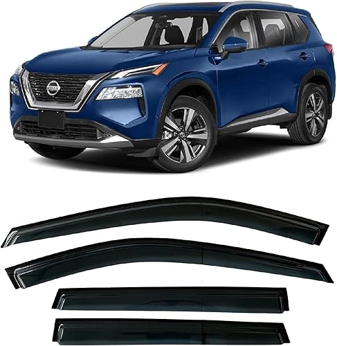 Deflectores de visera lateral con cinta adhesiva para Nissan Rogue 2022 2023 S SV SL Platinum Tinted Rain Guard