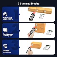 Vista 6 de Eyoyo Escáner de código de barras portátil 2D Bluetooth con clip, batería de 2000 mAh con indicador de nivel, mini lector de código de barras QR 1D