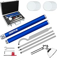 Vista 1 de Juego de herramientas de torneado de torno de madera con punta de carburo con lijadora de cuenco, herramienta de desbaste y acabado de ahuecado