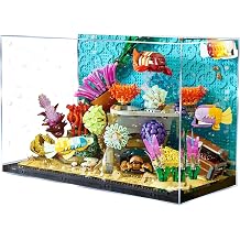 Acrylic Display Case for Lego 10366 Tropical Aquarium Building Set, Dustproof Transparent Box - Only Display Case, Display Box Compatible with Lego 10366