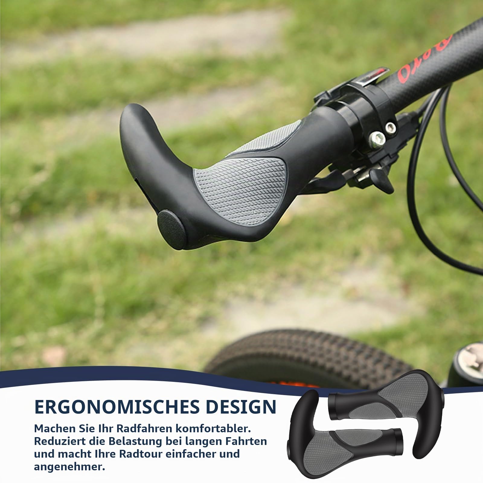 Lenkerhörnchen Fahrrad MTB Fahrrad Hörner Lenker Cube mit Zwei Seiten Lock-On Design aus rutschfestem Gummi, für 22,2 mm MTB Griffe für Mountainbike Rennrad Faltrad Cityrad Sport & Freizeit