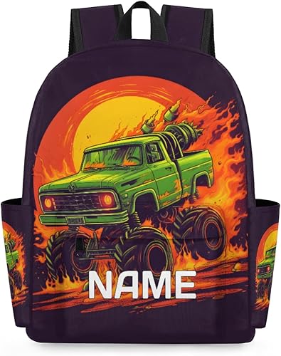 Mochila personalizada para niños, mochila personalizada para niños preescolares para jardín de infantes, guardería, mochila escolar, Cool Truck,