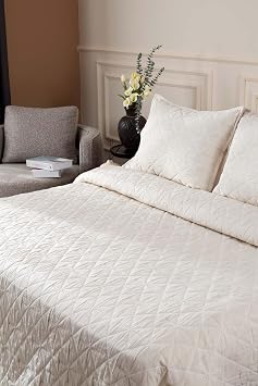 Stella Cream Double Baklava Patterned Bed Sheet 230x250 2 Pillow 50x70 5028