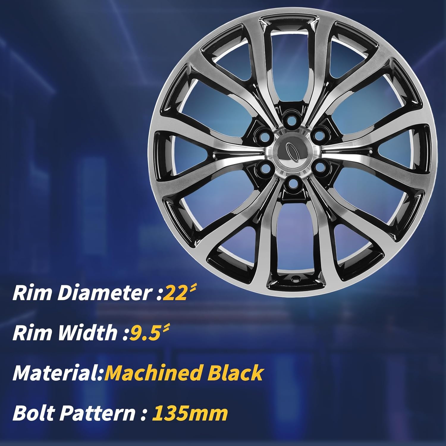 New 22" 22x9.5" Replacement Alloy Wheel Rim Fits for Ford F-150 Expedition F150 Lincoln Navigator 2004-2025 Direct Fit Alloy Rims, OE Direct Fit Replacement Rim