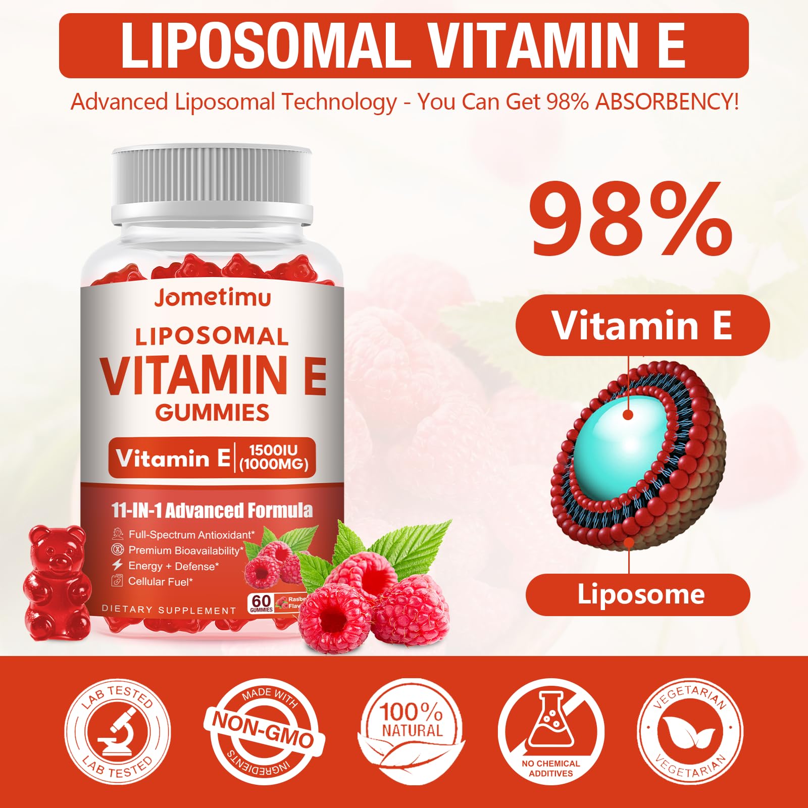2 Pack Liposomal Vitamin E 1500IU & 1000mg of Alpha Lipoic Acid Gummies — Amazon image 3